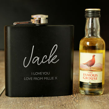 Personalised Hipflask And Whisky Miniature Set, 5 of 6