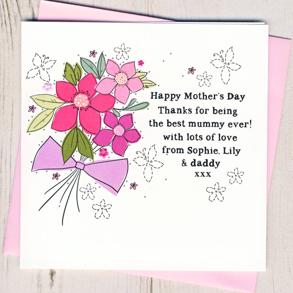 Personalised Mummy Bouquet Mother's Day Card By Eggbert & Daisy