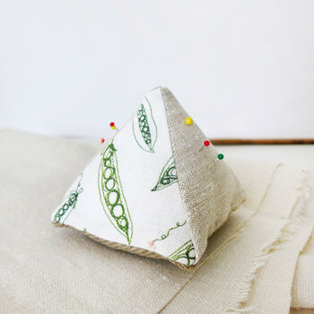 Pea Pods Linen Pin Cushion, 2 of 4