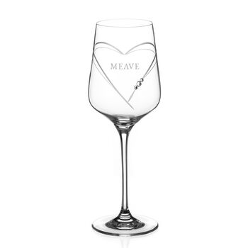 Personalised Hearts Wine Glass With Crystals, 2 of 6
