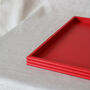 Handmade Lacquered Red Cherry Ottoman Tray, Housewarming Gift, thumbnail 2 of 9
