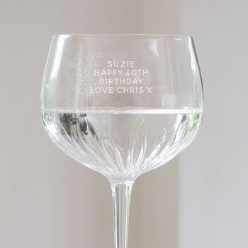 Crystal Cut Gin Glass With Birth Flower Design, 2 of 8