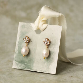 Art Deco Freshwater Pearl Bridal Earrings, 3 of 6