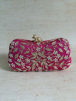 Hot Pink Frog Clasp Clutch, 5 of 12