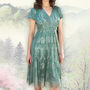 Aqua Shimmer Lace Tea Dress, thumbnail 1 of 7