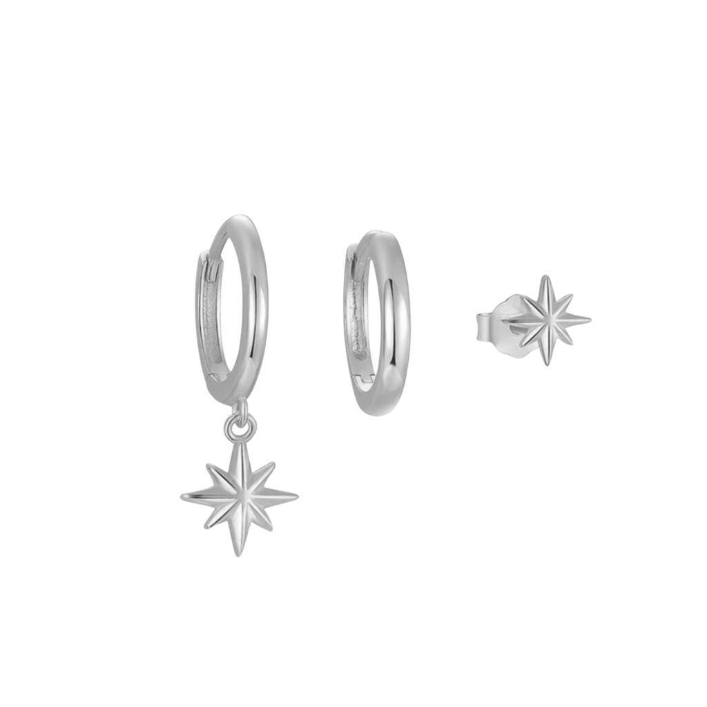 Star Stud And Hoop Trio