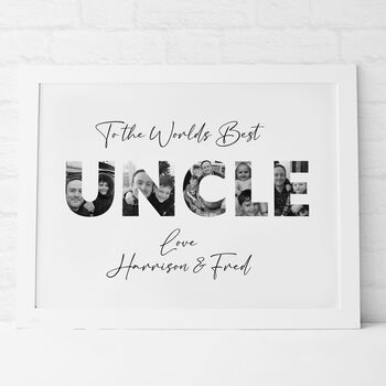 Printable Personalised Photograph Uncle Word Print, 2 of 2
