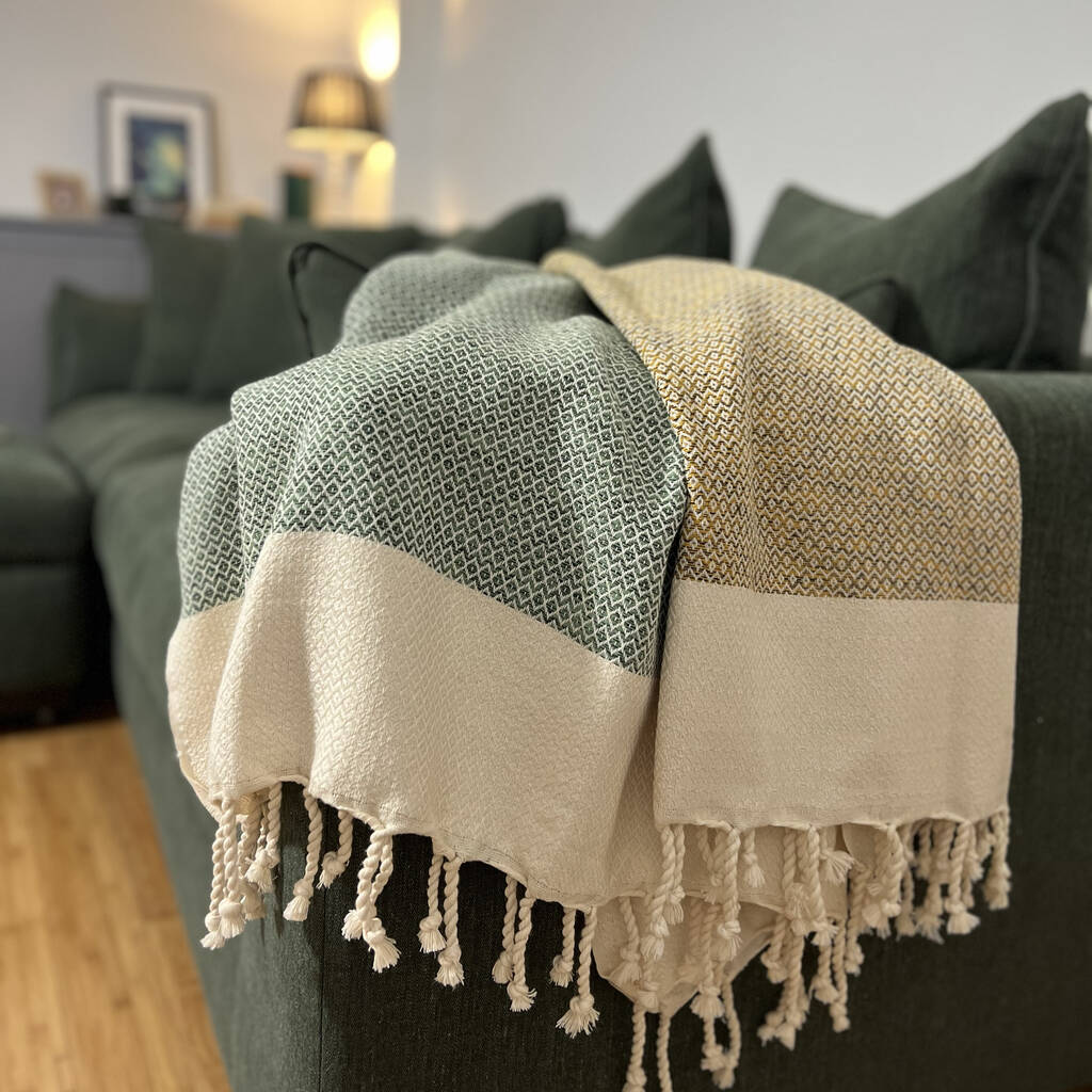 Personalised Handwoven Soft Cotton Throw, 1 of 12