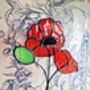 Red Poppy Glass Flower Bouquet, thumbnail 6 of 6