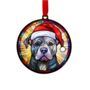 Staffie Grey In Santa Hat Suncatcher Decoration, thumbnail 6 of 6