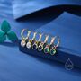 Sterling Silver Sapphire Blue Cz Huggie Hoop Earrings With Sleeper Hoops, thumbnail 4 of 12