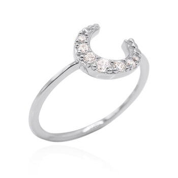 Isabel Crescent Moon Crystal Ring, 5 of 7