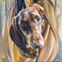 Custom Pet Portrait Painting On Linen Canvas Board, thumbnail 2 of 12