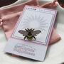 Cute Enamel Bee Pin Badge With Gold Colour Accents, thumbnail 1 of 7