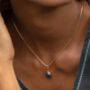 18ct Gold Blue Lapis Wisdom Touchstone Necklace, thumbnail 1 of 7