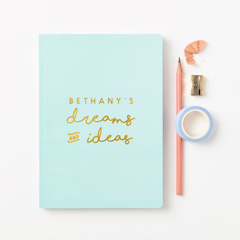 Personalised Dreams And Ideas Foiled Notebook, 2 of 8