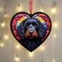 Cockapoo Stained Glass Effect Heart Suncatcher, thumbnail 3 of 7