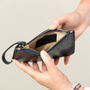 Navy Blue Leather Wristlet Clutch Bag, thumbnail 2 of 6