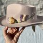 Hand Embroidered Floral Wool Fedora, thumbnail 7 of 12