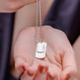 Double Dog Tag Necklace Silver, thumbnail 3 of 3