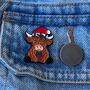 Christmas Highland Cow Enamel Pin | Gift | Lapel Pin, Badge Festive |, thumbnail 2 of 5