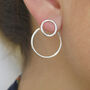 Two Way Gold Plated Silver Circle Earring Jackets, thumbnail 3 of 6