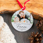 Personalised First Christmas As Fiancé Photo Bauble, thumbnail 4 of 5