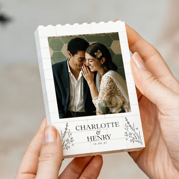 Personalised Wedding Couple Gift Keepsake Block, 5 of 9