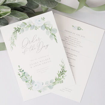 Eucalyptus Floral Order Of The Day Cards, 2 of 2