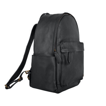 Personalised Black Leather 16 Inch Macbook Backpack, 6 of 11