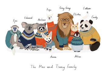 Personalised Animal Family Print, 4 of 7