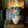 Big Cat Flint Lampshades With Gold Lining And Fringing, thumbnail 4 of 10