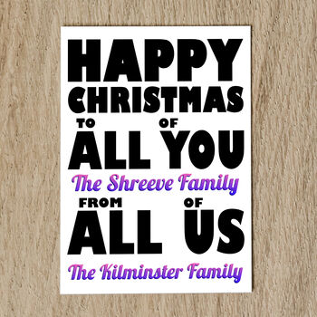 Personalised Family Christmas Card With Names, 2 of 8