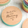 Personalised 'Biscuits And Tea' Colour Edge Coaster, thumbnail 1 of 7