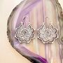 Silver Plated Drop Filigree Earrings, thumbnail 1 of 8