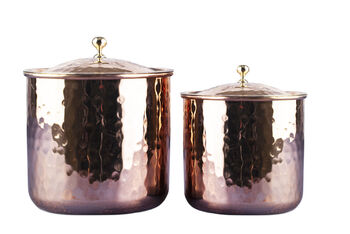 Set Of Four Handmade Copper Storage Canisters – Lidded, Tin Lined Inside, 7 of 7
