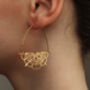 Gold Lace Filigree Hoop Earrings, thumbnail 3 of 8