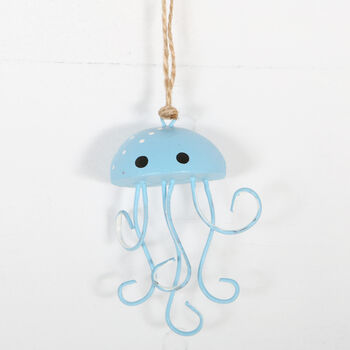 Hanging Metal Jellyfish Coastal Decoration, 4 of 5