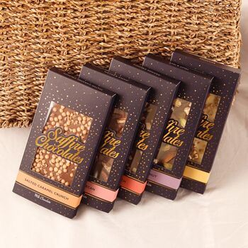 Trio Of Large Luxury Belgian White, Dark And Milk Chocolate Bars, 2 of 8