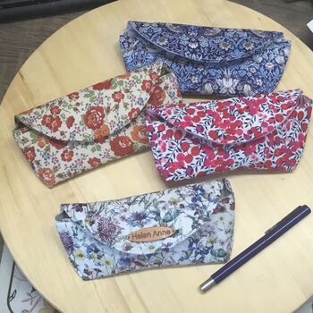 Personalised Handmade Liberty Fabric Soft Eyeglass Pouch, 4 of 12