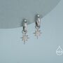 Detachable Starburst Hoop Earrings Sterling Silver, thumbnail 3 of 11