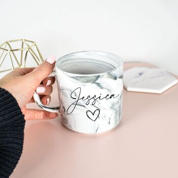 Personalised Grey Marble Effect Mug, 2 of 2
