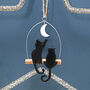 Two Black Cats And Moon Christmas Tree Decoration, thumbnail 3 of 3