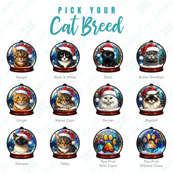 Cat Snow Globe Tree Decoration, 2 of 2