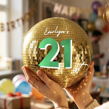 Personalised Big Birthday Gold Disco Ball, 4 of 5