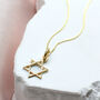 9ct Yellow Gold Star Of David Pendant Necklace, thumbnail 1 of 3