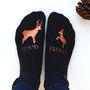 Personalised Mummy And Me Copper Reindeer Socks, thumbnail 1 of 2