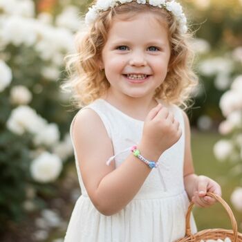 Personalised Ribbon Bracelet Flower Girl Gift, 4 of 6