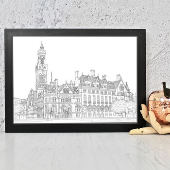 Bradford City Hall Architectural Drawing Print, 10 of 10