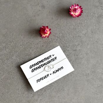 Grandmother And Granddaughter Sterling Silver Linked Ring Bracelet, 4 of 6